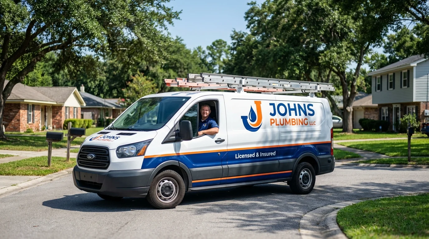 Johns Plumbing LLC service van in Tiptonville, TN